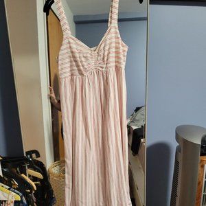 Banana Rep Pink & White Striped maxi Dress